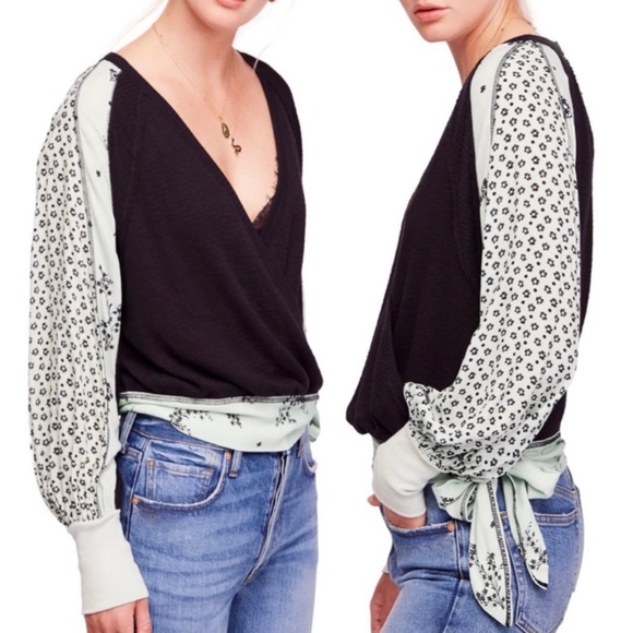 Free People Auxton Wrap Around Oversized Top - Picture 2 of 12